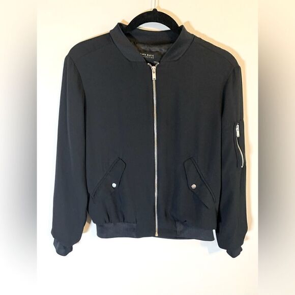 Zara Basic Black Zip-up jacket size XS - Picture 1 of 6